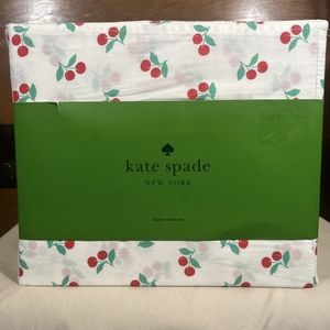 Kate Spade cherry queen size sheet set bed bedding